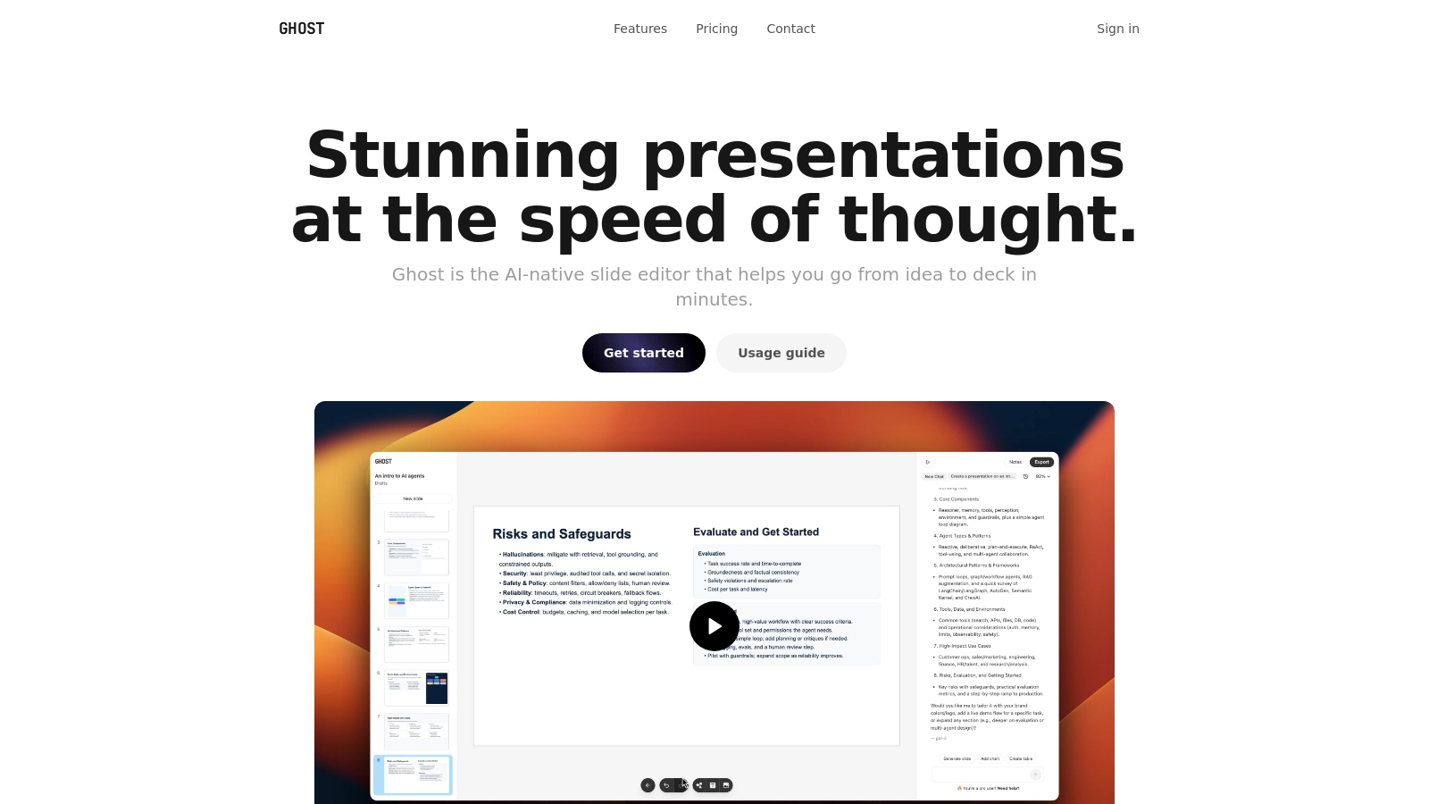 Ghost Screenshot - Anteprima dell'interfaccia