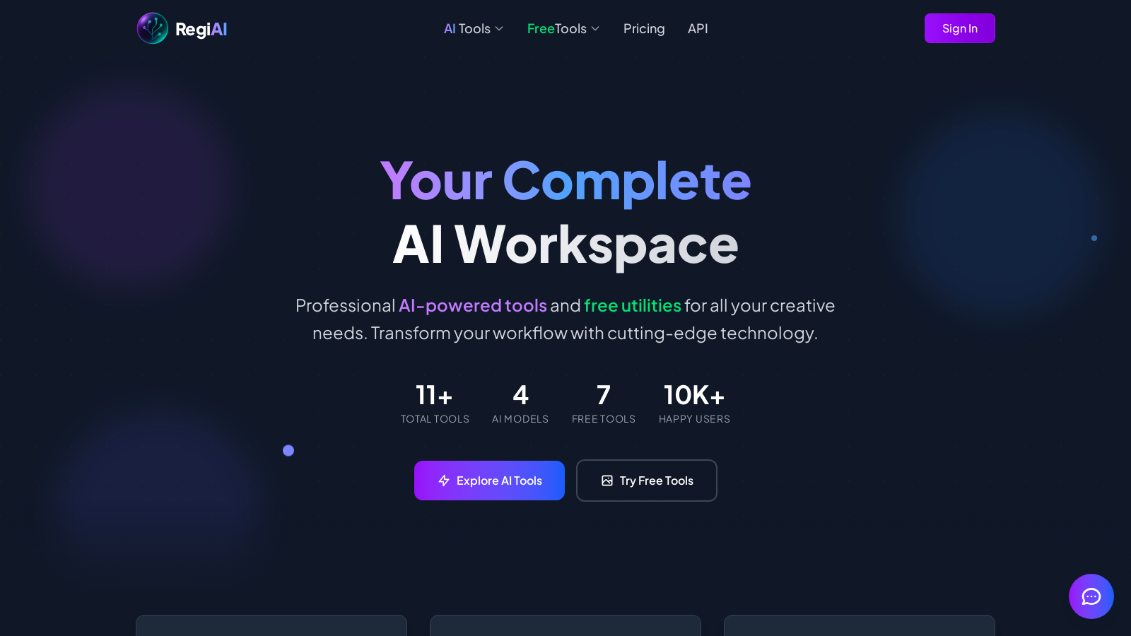 RegiAI Screenshot - Interface Preview