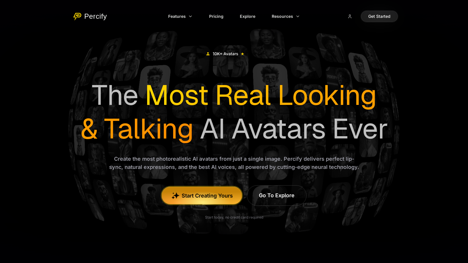 Percify Screenshot - Anteprima dell'interfaccia