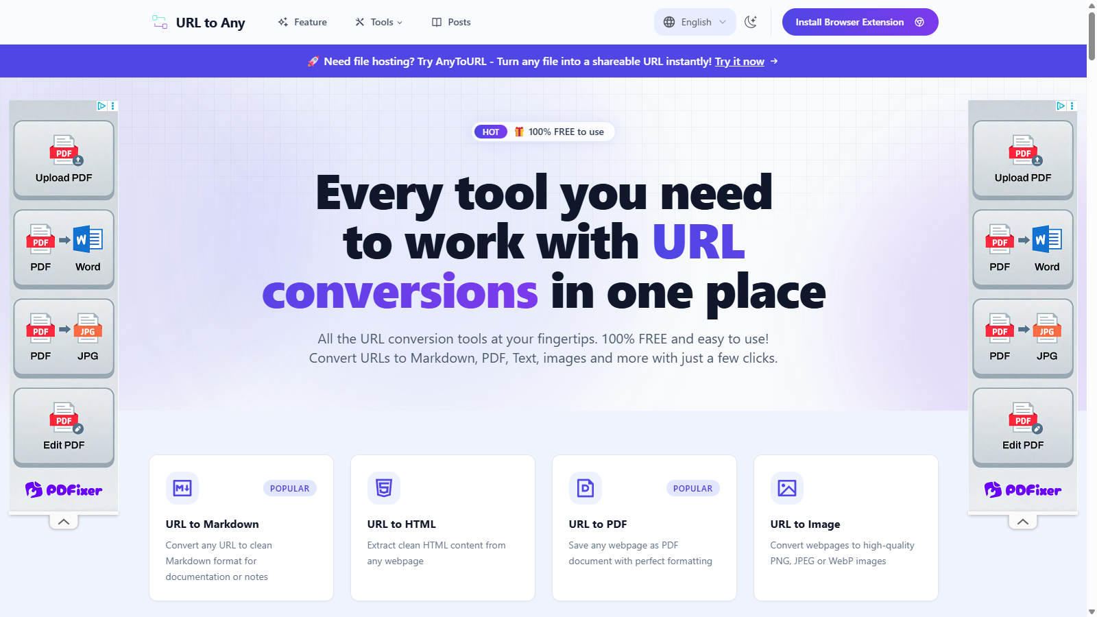 URL to Any Screenshot - Interface Voorbeeld
