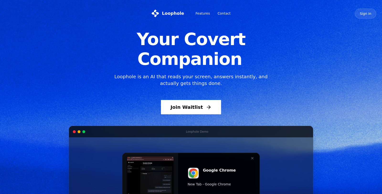 Captura de pantalla de Loophole - Vista previa de la interfaz
