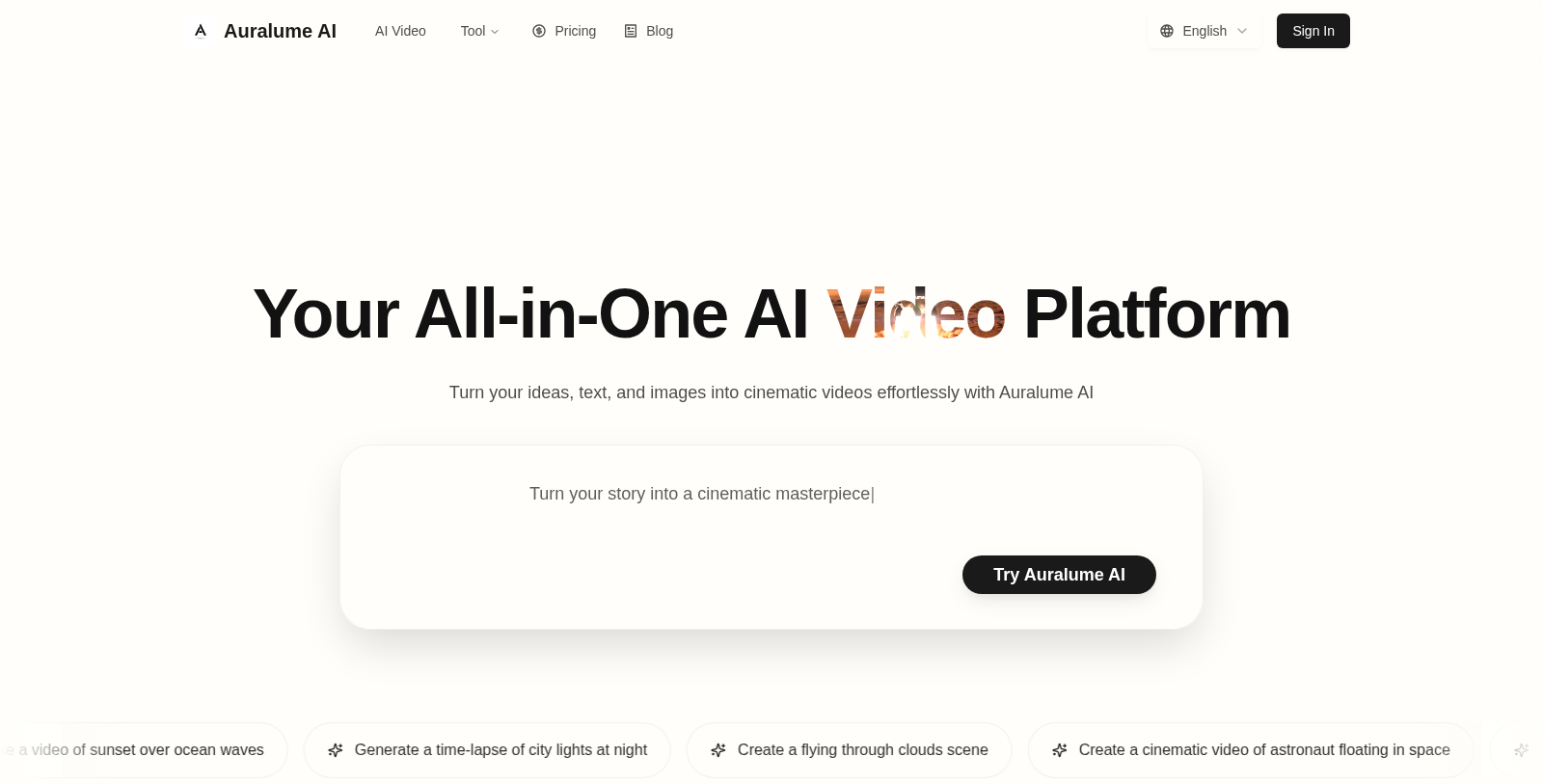 Auralume AI Screenshot - Anteprima dell'interfaccia