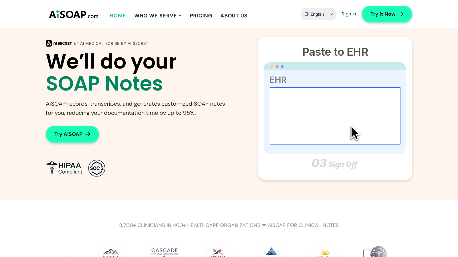 AiSOAP Screenshot - Interface Voorbeeld