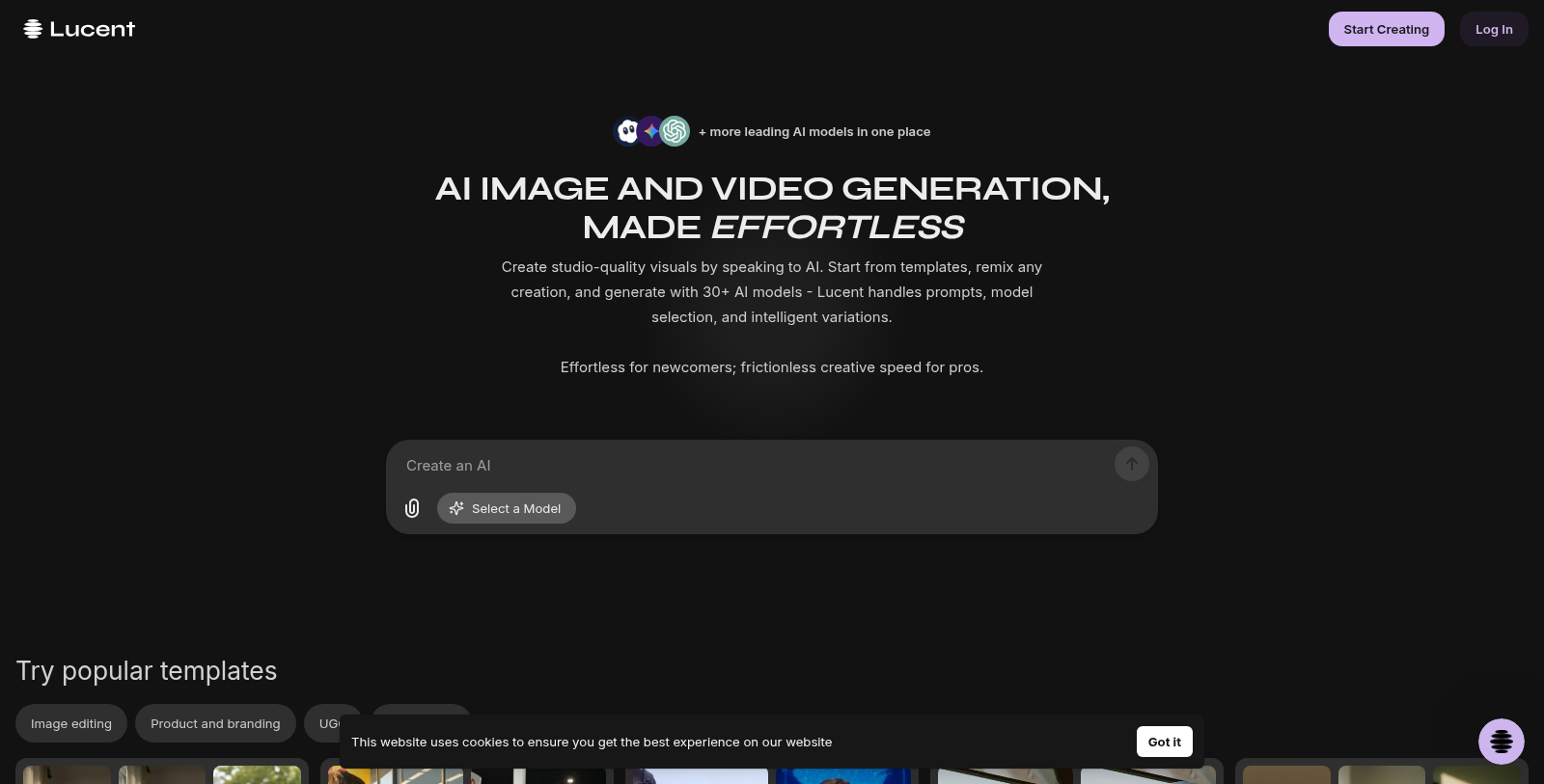 Lucent スクリーンショット - インターフェースプレビュー