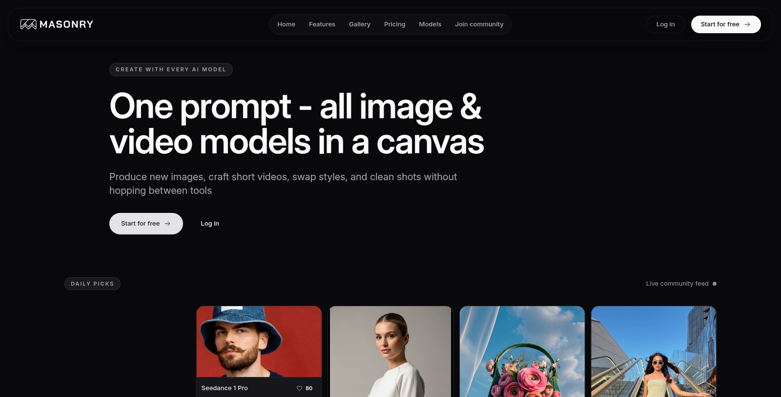 Masonry Screenshot - Interface Voorbeeld