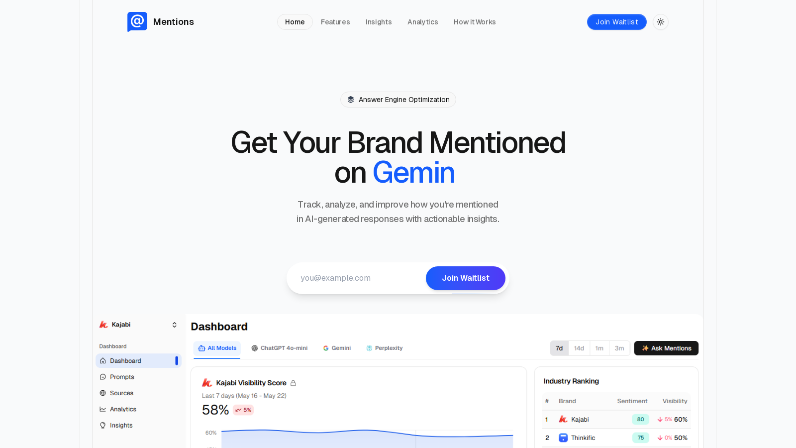 Mentions スクリーンショット - インターフェースプレビュー