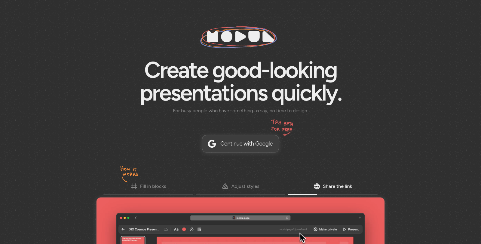 Modul.page Screenshot - Anteprima dell'interfaccia
