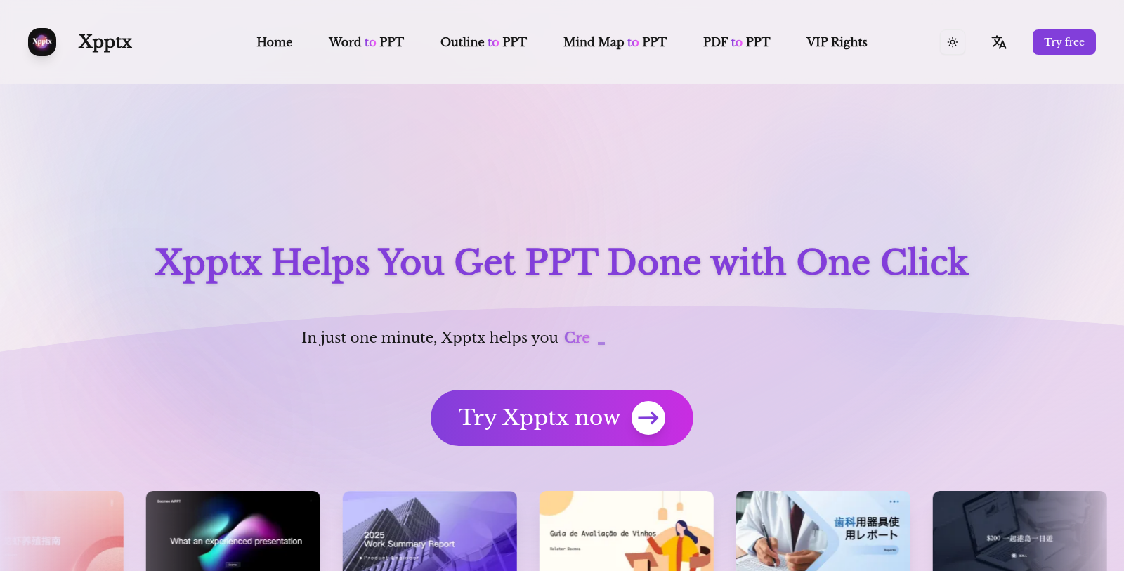Xpptx Screenshot - Anteprima dell'interfaccia
