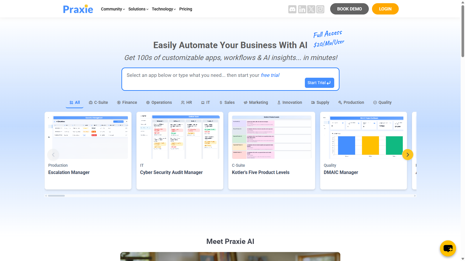 Praxie Screenshot - Interface Voorbeeld