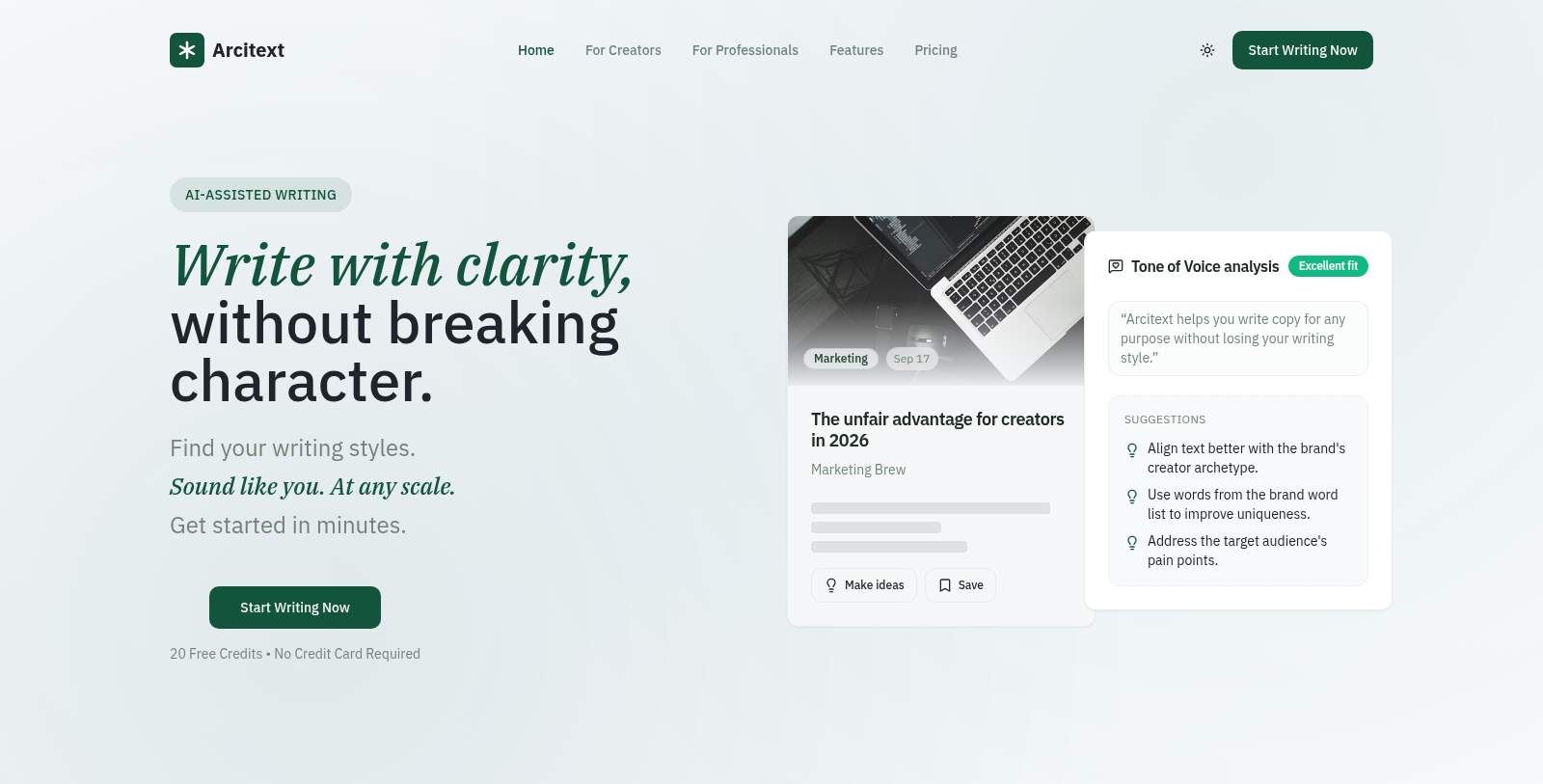 Arcitext Screenshot - Interface Preview