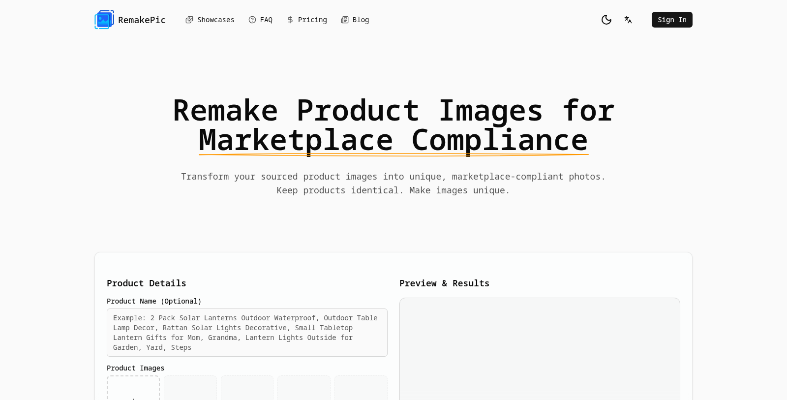 RemakePic Screenshot - Interface Preview