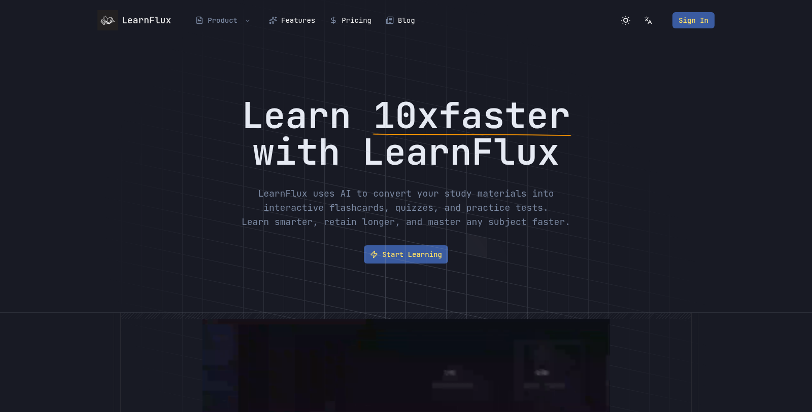 LearnFlux Снимка - Преглед на интерфейса