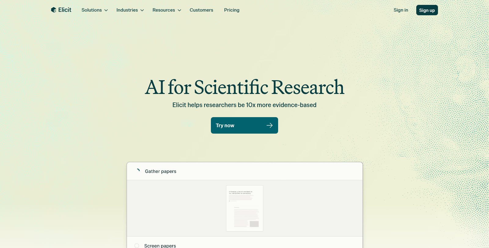 Elicit Screenshot - Interface Preview