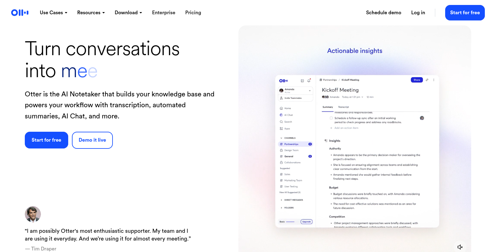 Otter स्क्रीनशॉट - इंटरफ़ेस पूर्वावलोकन