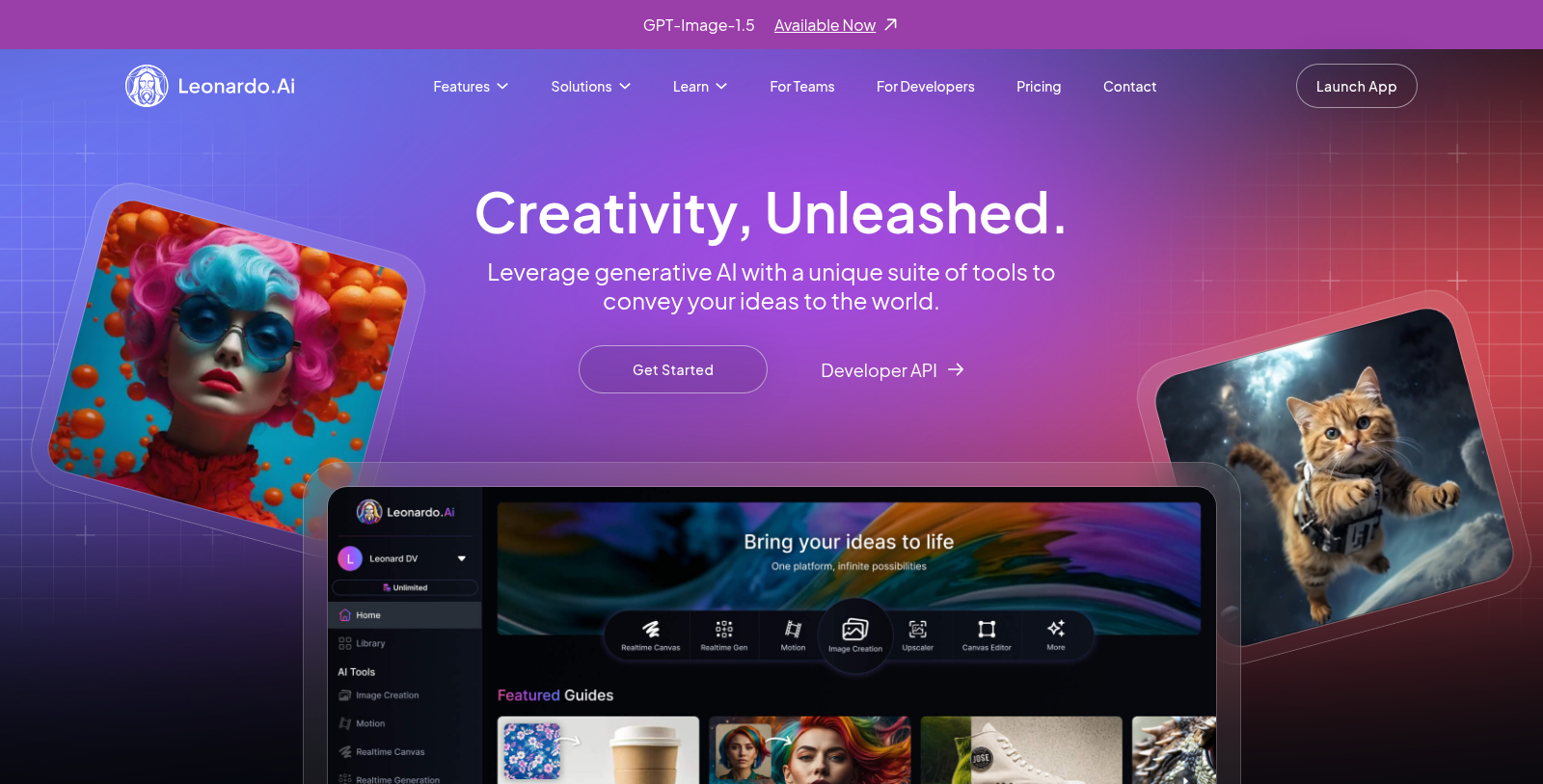 Leonardo.Ai Screenshot - Interface Voorbeeld