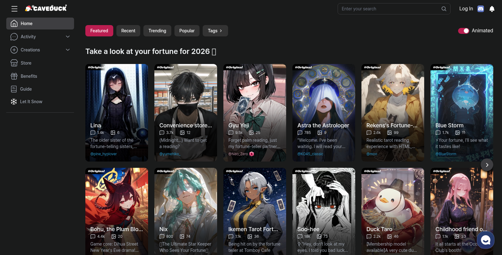 Captura de pantalla de Caveduck - Vista previa de la interfaz