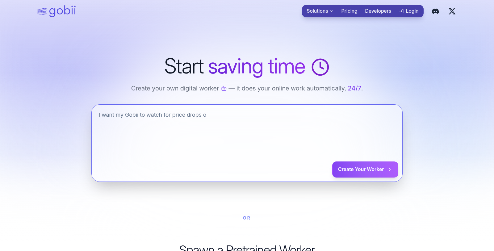 Gobii Screenshot - Interface Preview