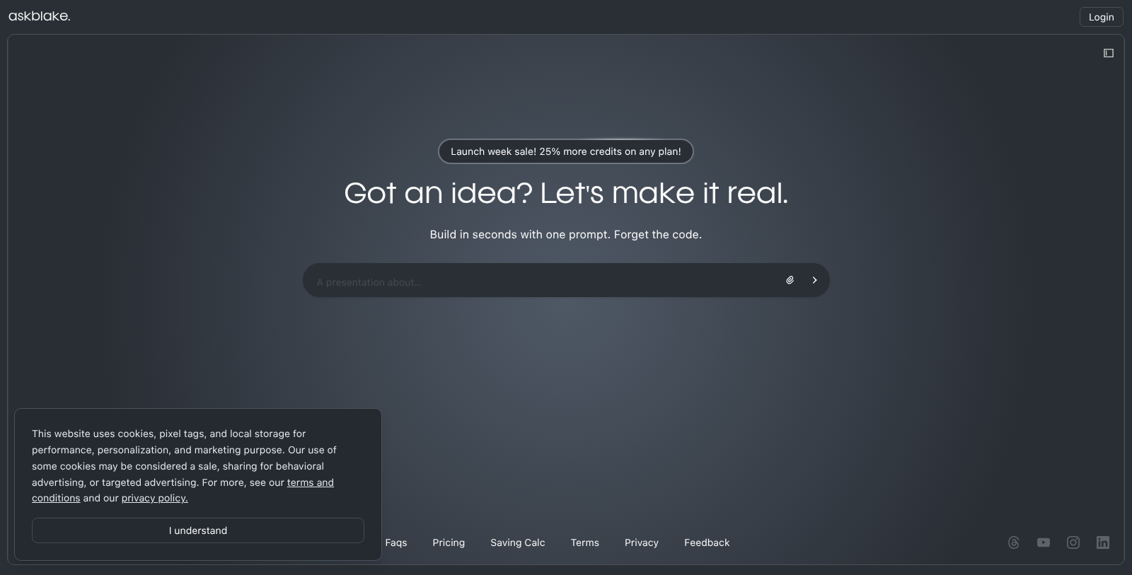 AskBlake Screenshot - Interface Preview