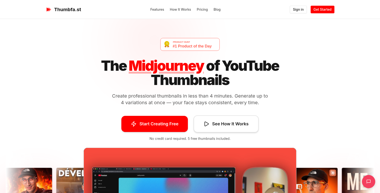 Thumbfa.st スクリーンショット - インターフェースプレビュー
