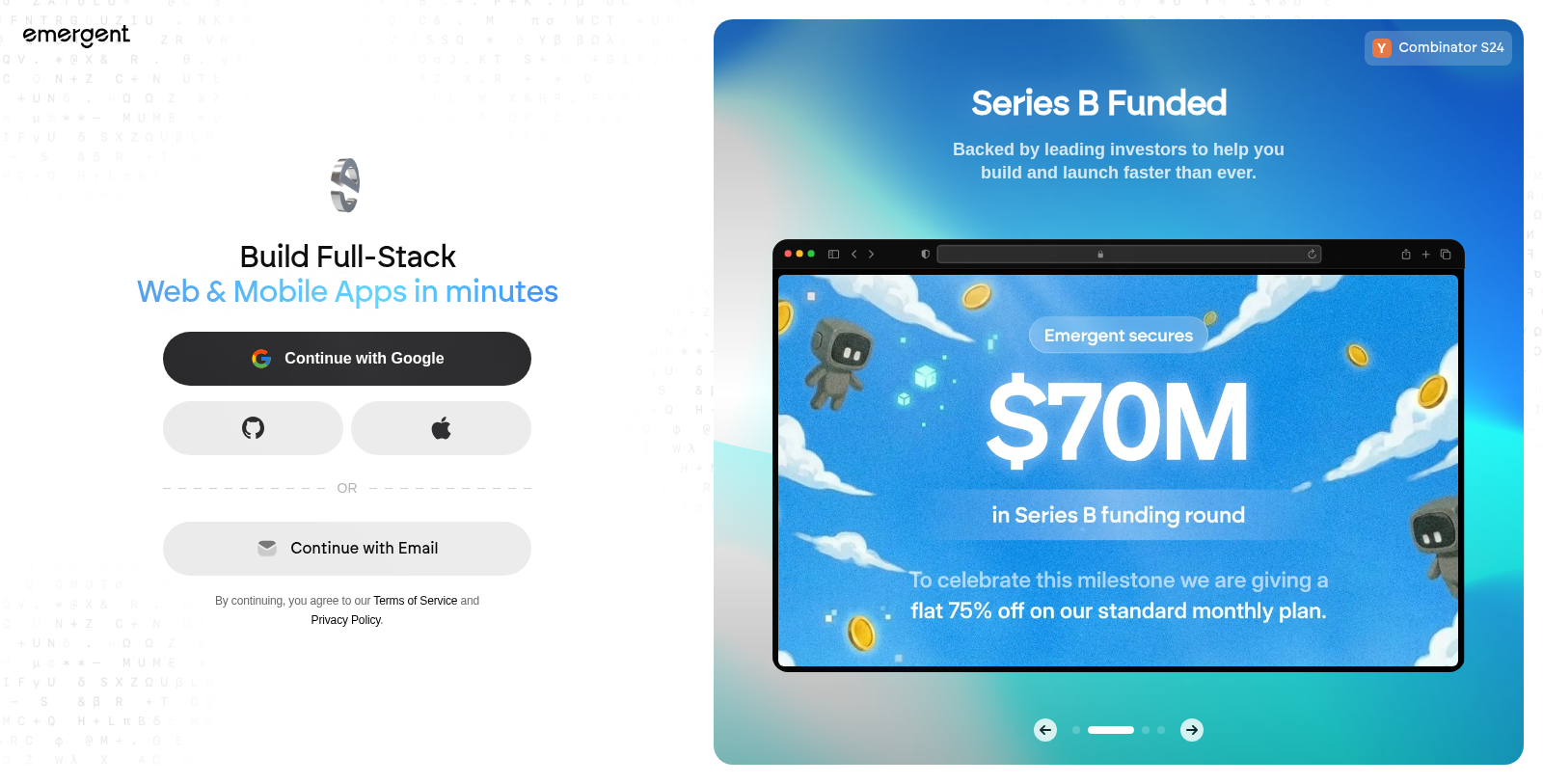 Emergent Screenshot - Schnittstellenvorschau