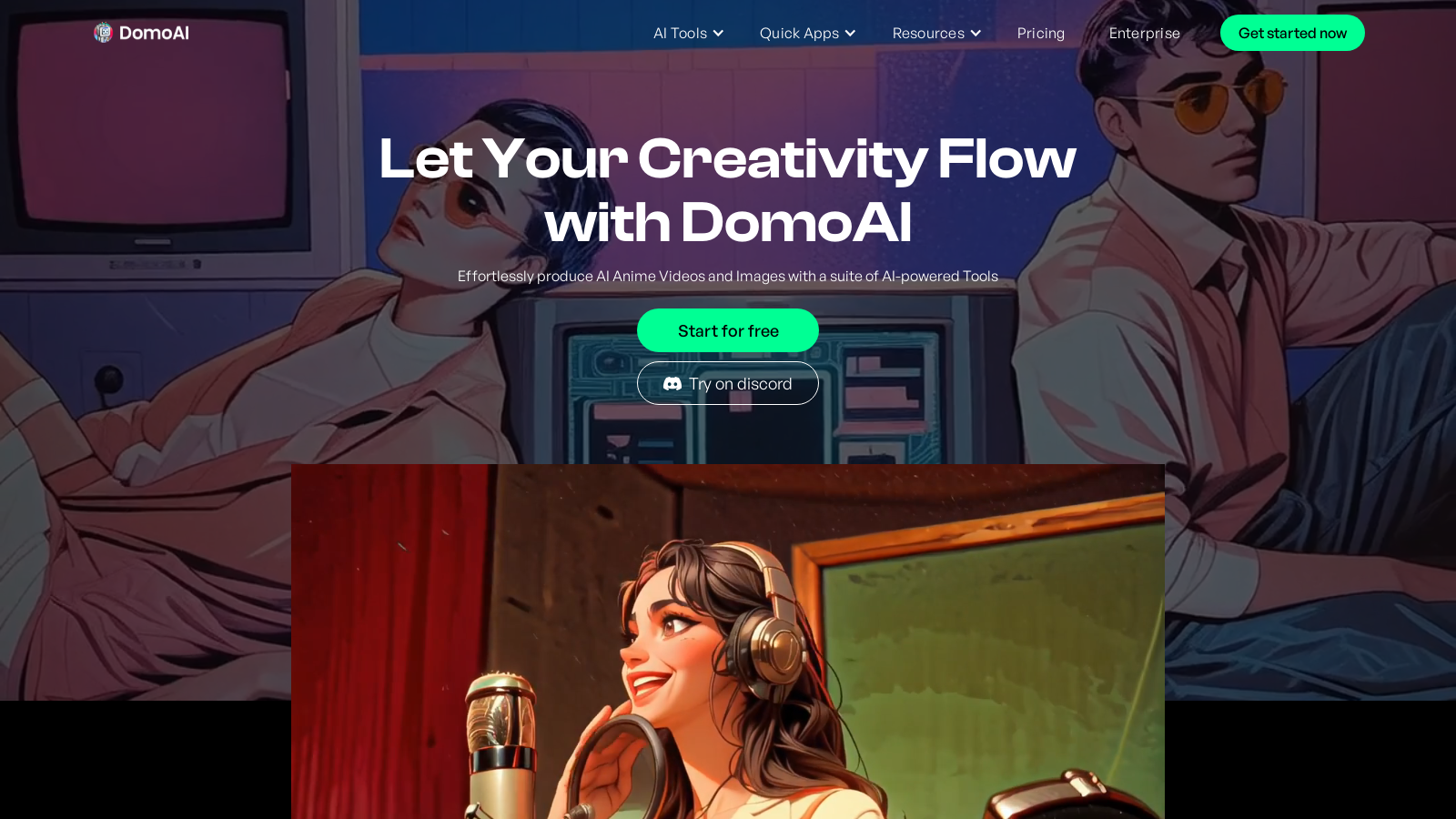 DomoAI Screenshot - Interface Voorbeeld