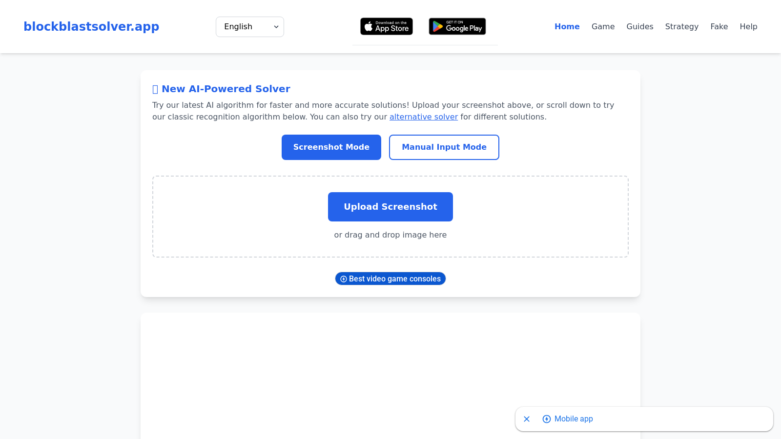 Block Blast Solver Screenshot - Interface Preview
