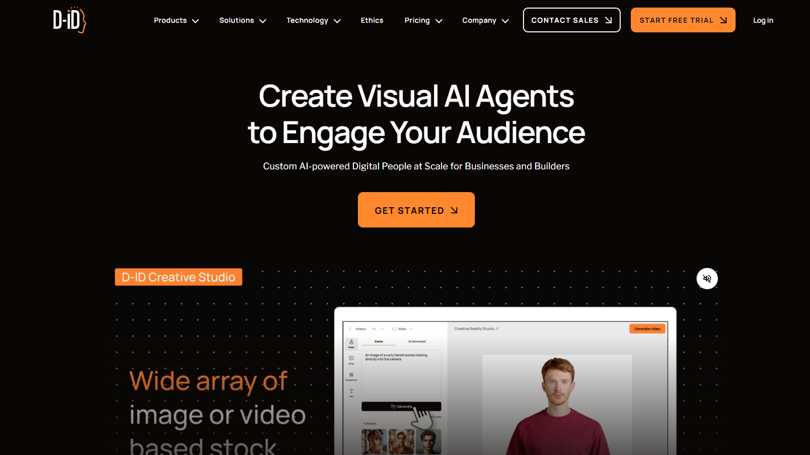 D-ID Screenshot - Interface Voorbeeld
